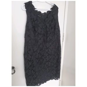 Talbots black dress with butterfly design